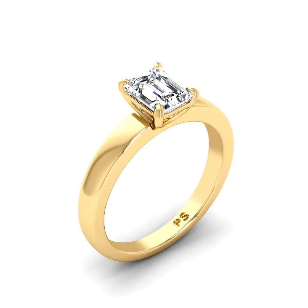 0.50-3.00 CT Emerald Cut Lab Grown Diamonds - Solitaire Ring