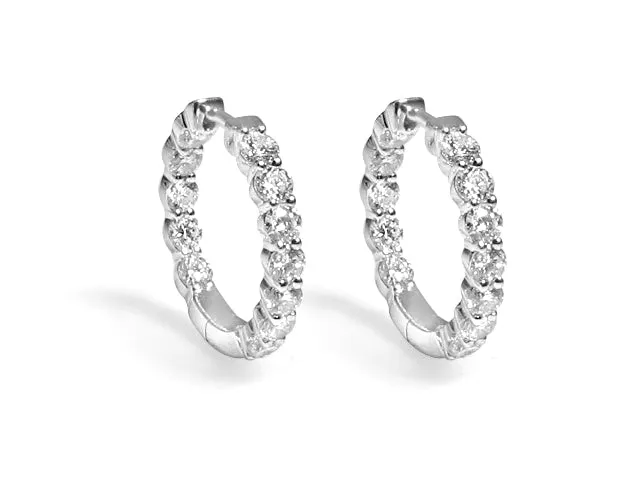 0.96ctw Inside And Out Diamond Hoops