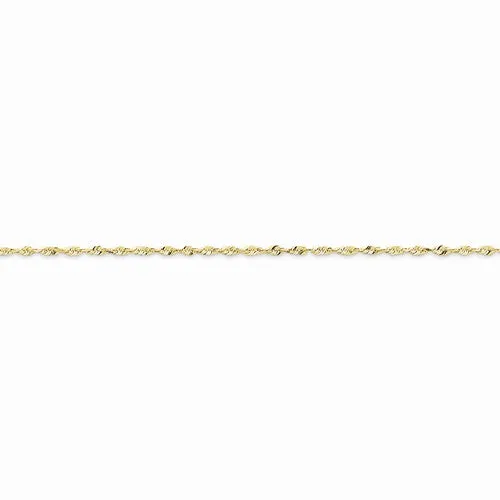 10K Yellow Gold Diamond-Cut Extra-Lite Rope Chain Anklet