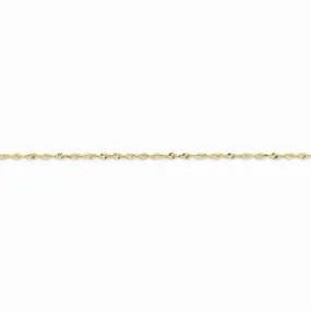 10K Yellow Gold Diamond-Cut Extra-Lite Rope Chain Anklet