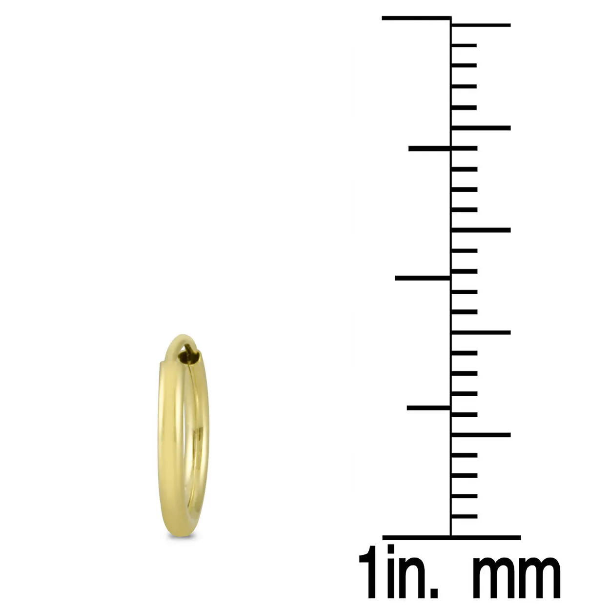 10MM Hoop Earrings in 14k Yellow Gold