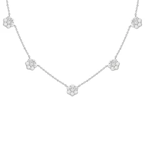 14K GOLD DIAMOND CHRISTIE FIVE FLOWER NECKLACE