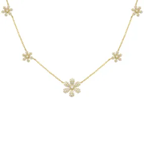 14K GOLD DIAMOND GOLDIE FLOWER NECKLACE