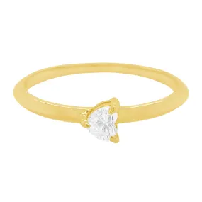 14K GOLD DIAMOND SOLITAIRE IVY RING