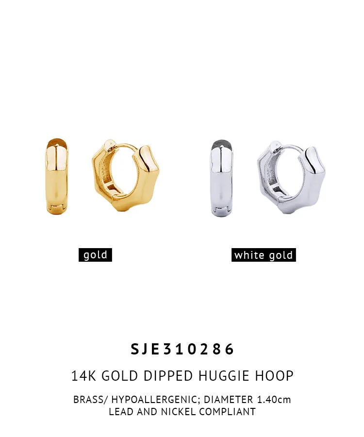 14K Gold Dipped Huggie Hoop Earrings