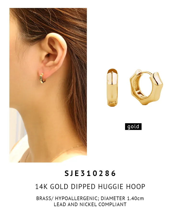 14K Gold Dipped Huggie Hoop Earrings