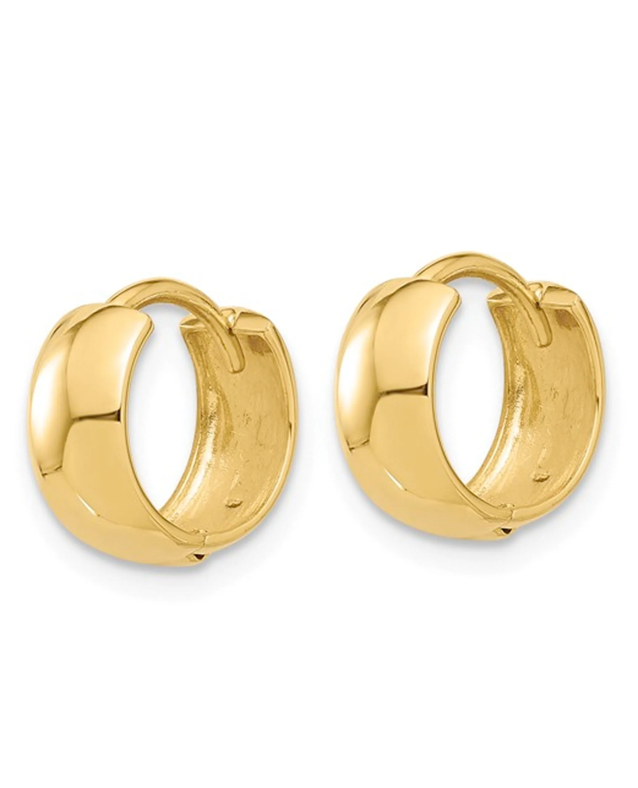 14k Polished 5mm Hinged Huggie Hoop Earrings