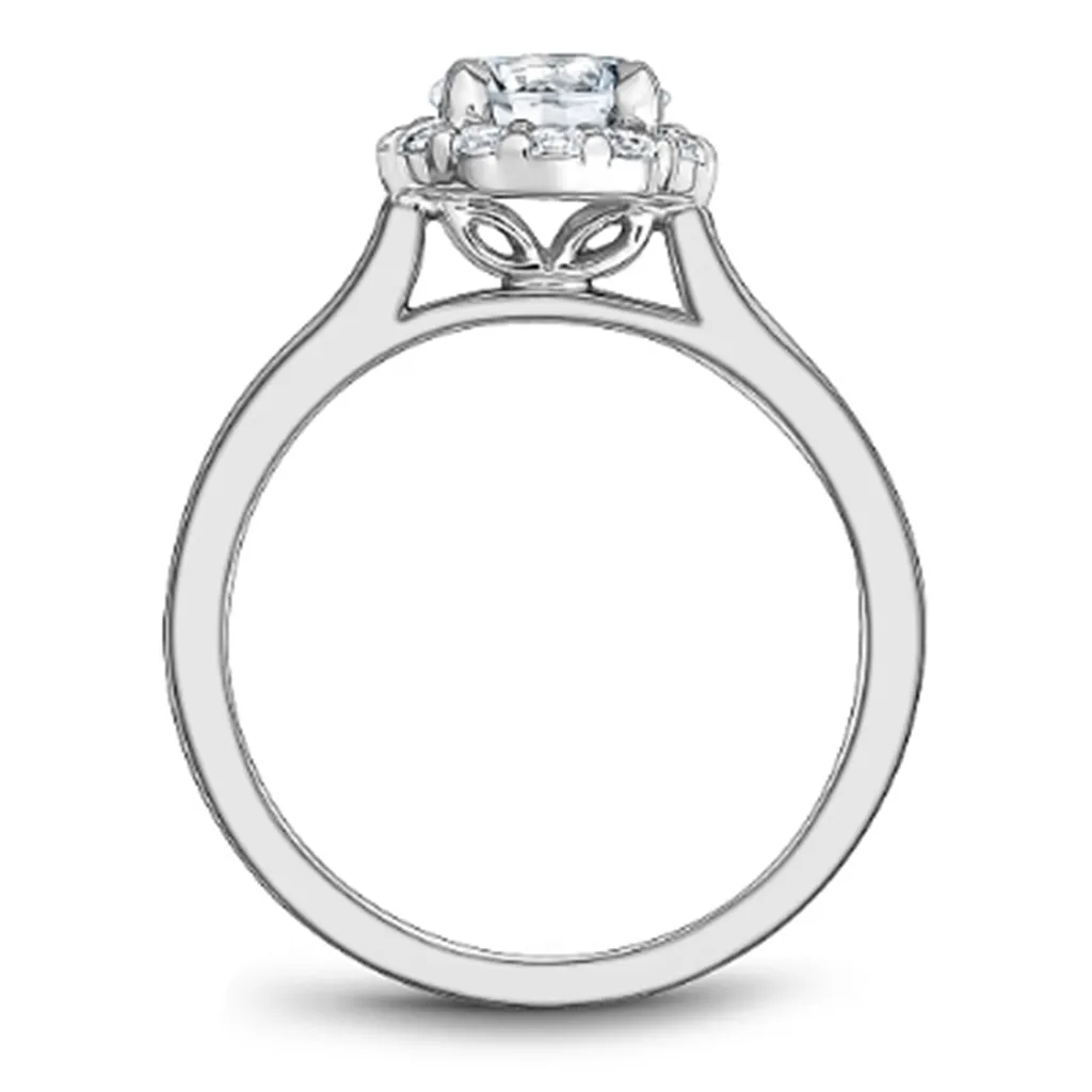 14K White Gold Round Halo 0.26ctw Diamond Engagement Ring