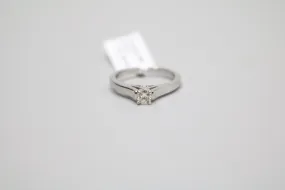 14K White Gold Solitaire Ring 0.21CTW (Size 7)