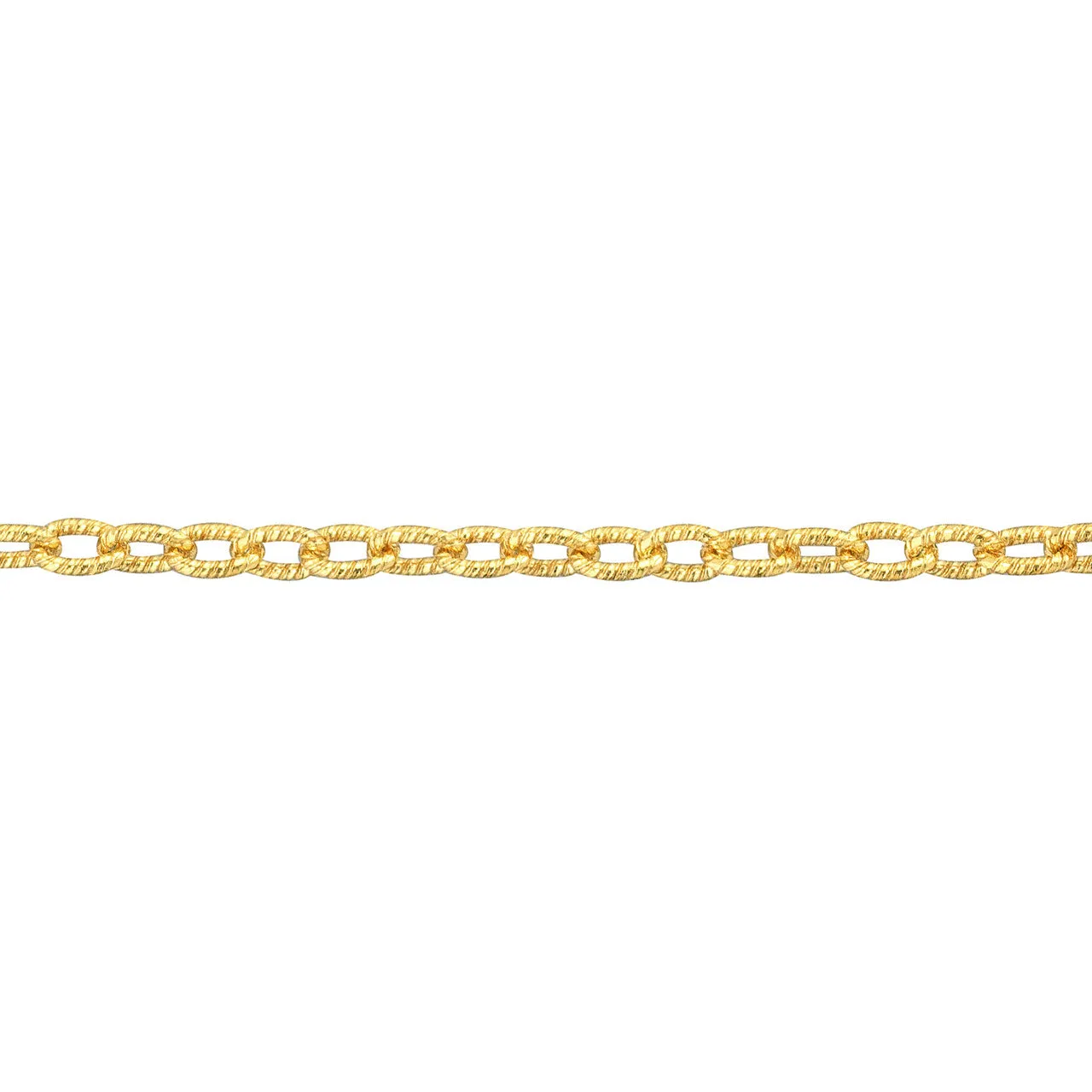 14K Yellow Gold 1.8mm Designer Rolo Chain Textured Anklet with Lobster Lock, 10 Inches