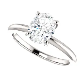 14KT GOLD 1.00 CT OVAL DIAMOND SOLITAIRE RING