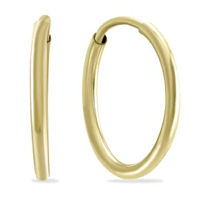 14Mm Endless 14K  Filled Thin Hoop Earrings