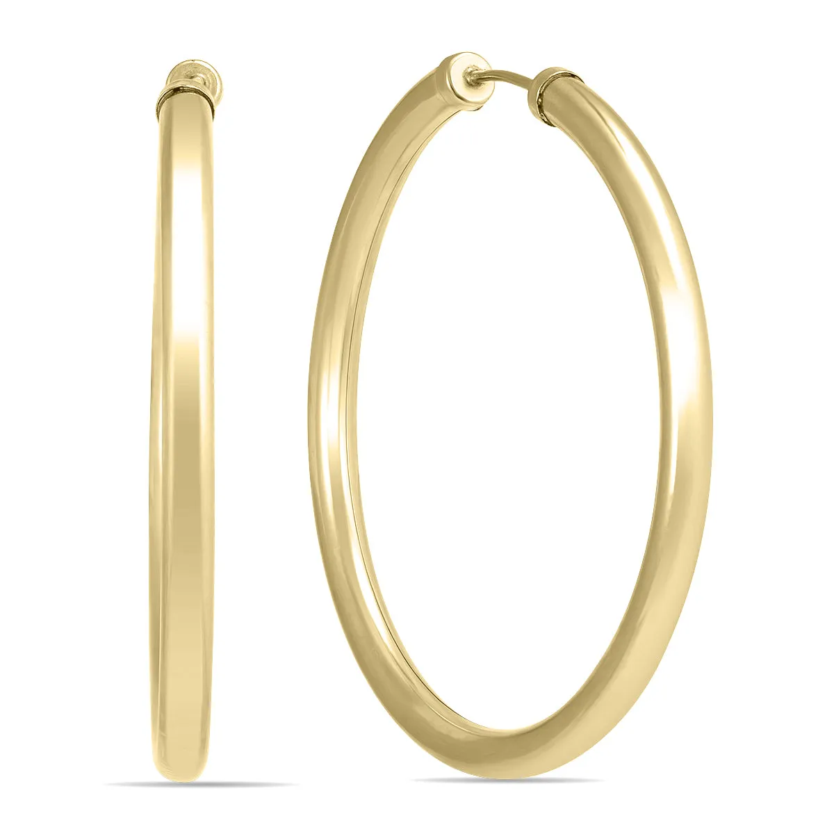 40Mm 14K Yellow Gold Filled Endless Hoop Earrings (3Mm Gauge)