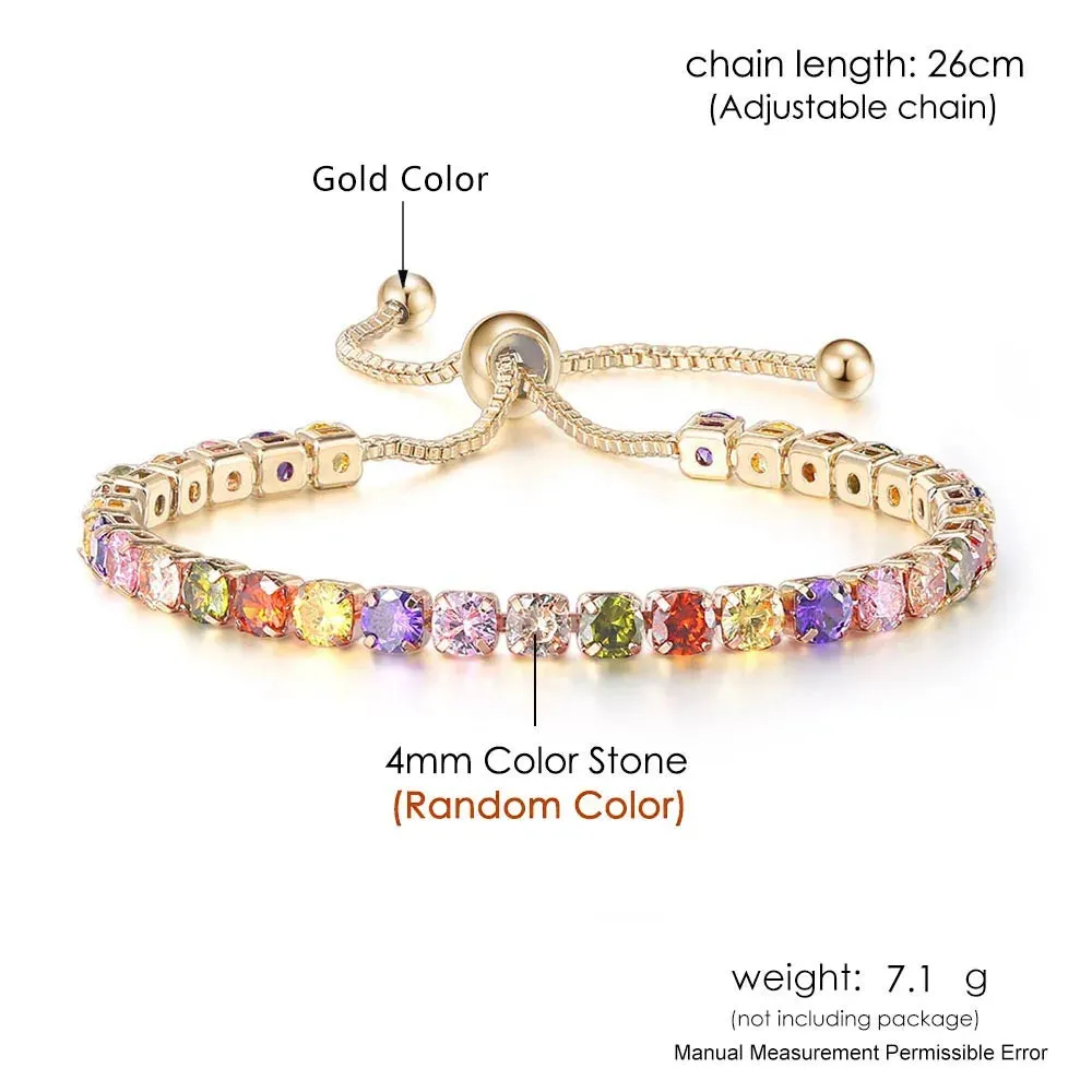 Adjustable Multicolor Charm Bracelet