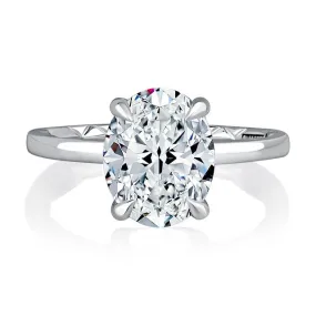 A.Jaffe Engagement Rings Oval Center Diamond Solitaire Engagement Ring with Hidden Halo MECOV3030Q/156