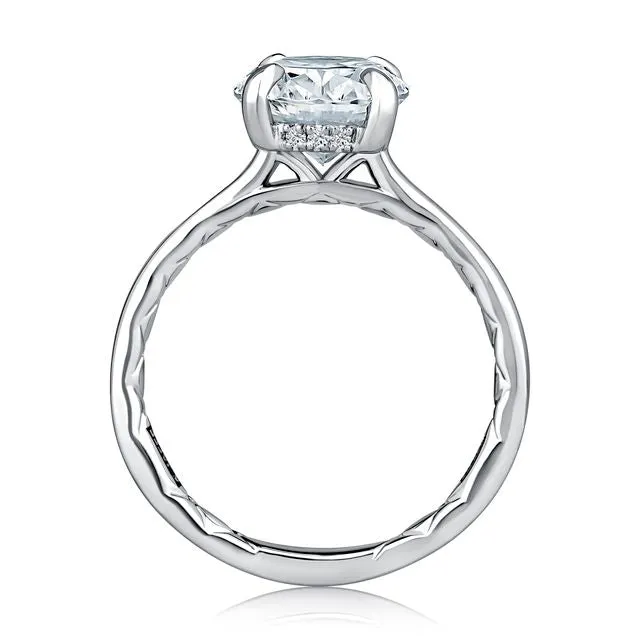 A.Jaffe Engagement Rings Oval Center Diamond Solitaire Engagement Ring with Hidden Halo MECOV3030Q/156