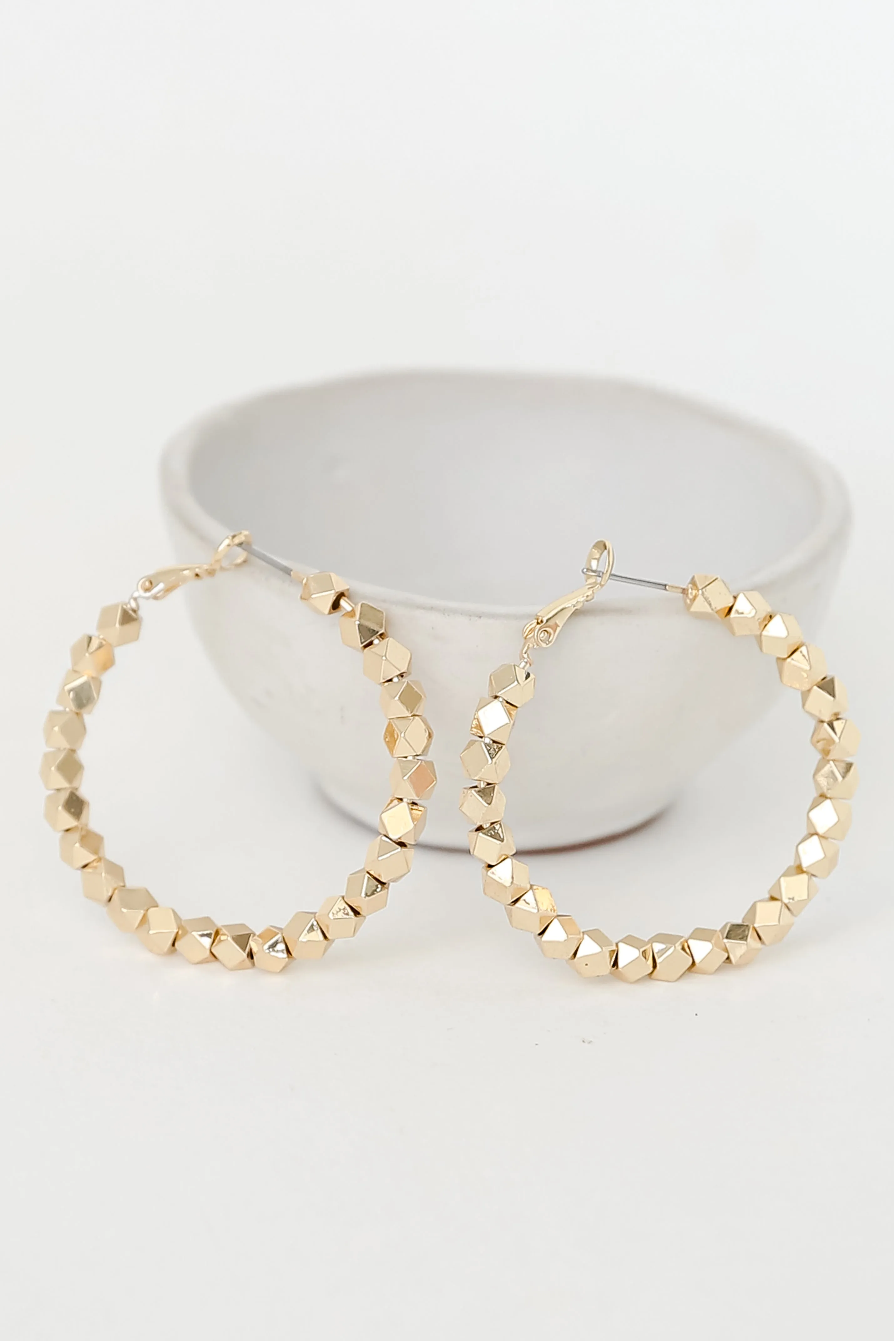 Alexandra Gold Beaded Hoop Earrings