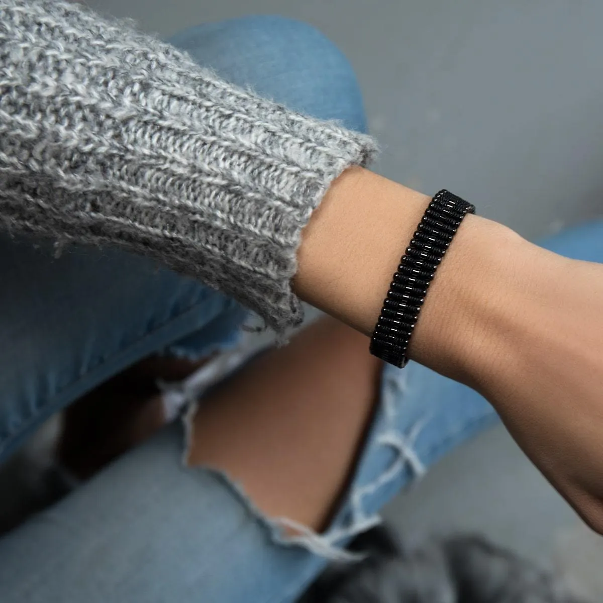 Amici | Gunmetal | Black | Macrame Bracelet