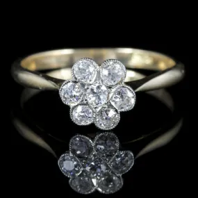 Antique Edwardian Diamond Cluster Ring Engagement Circa 1915