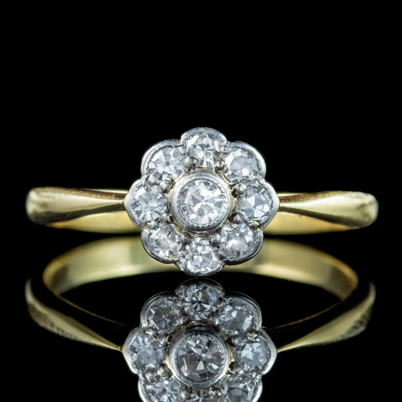 Antique Edwardian Diamond Daisy Cluster Ring