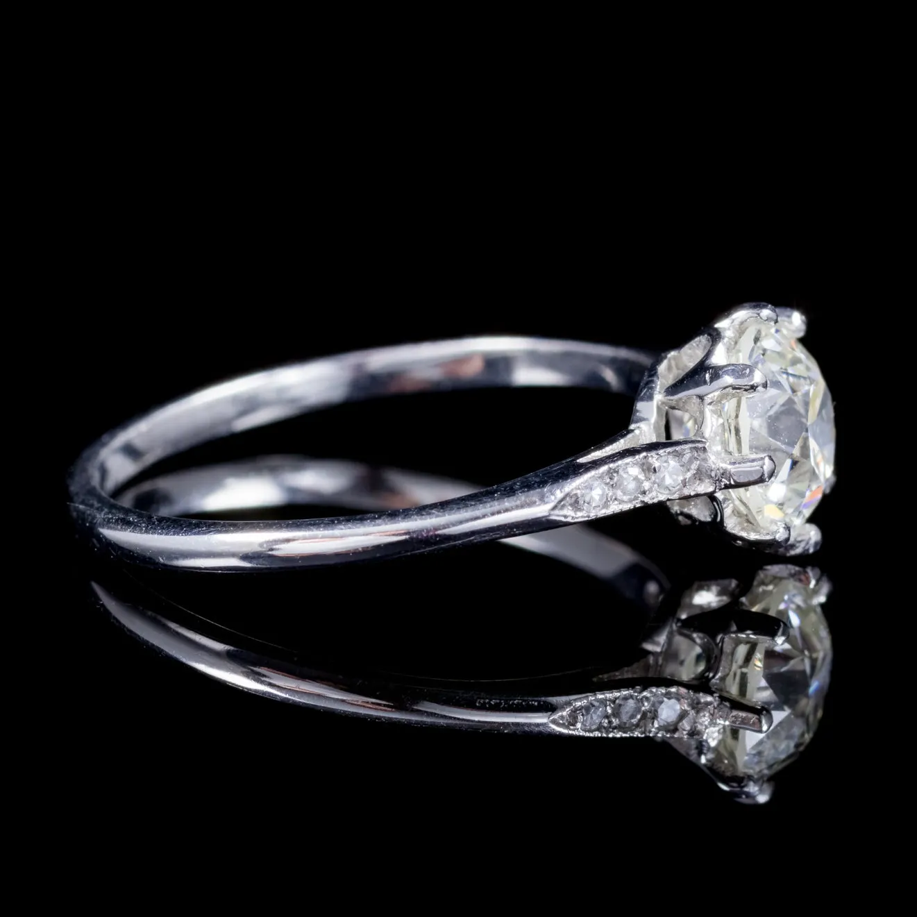 Antique Edwardian Old Cut Diamond Solitaire Ring 1.16ct Diamond