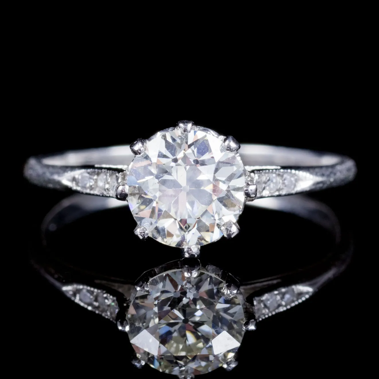 Antique Edwardian Old Cut Diamond Solitaire Ring 1.16ct Diamond