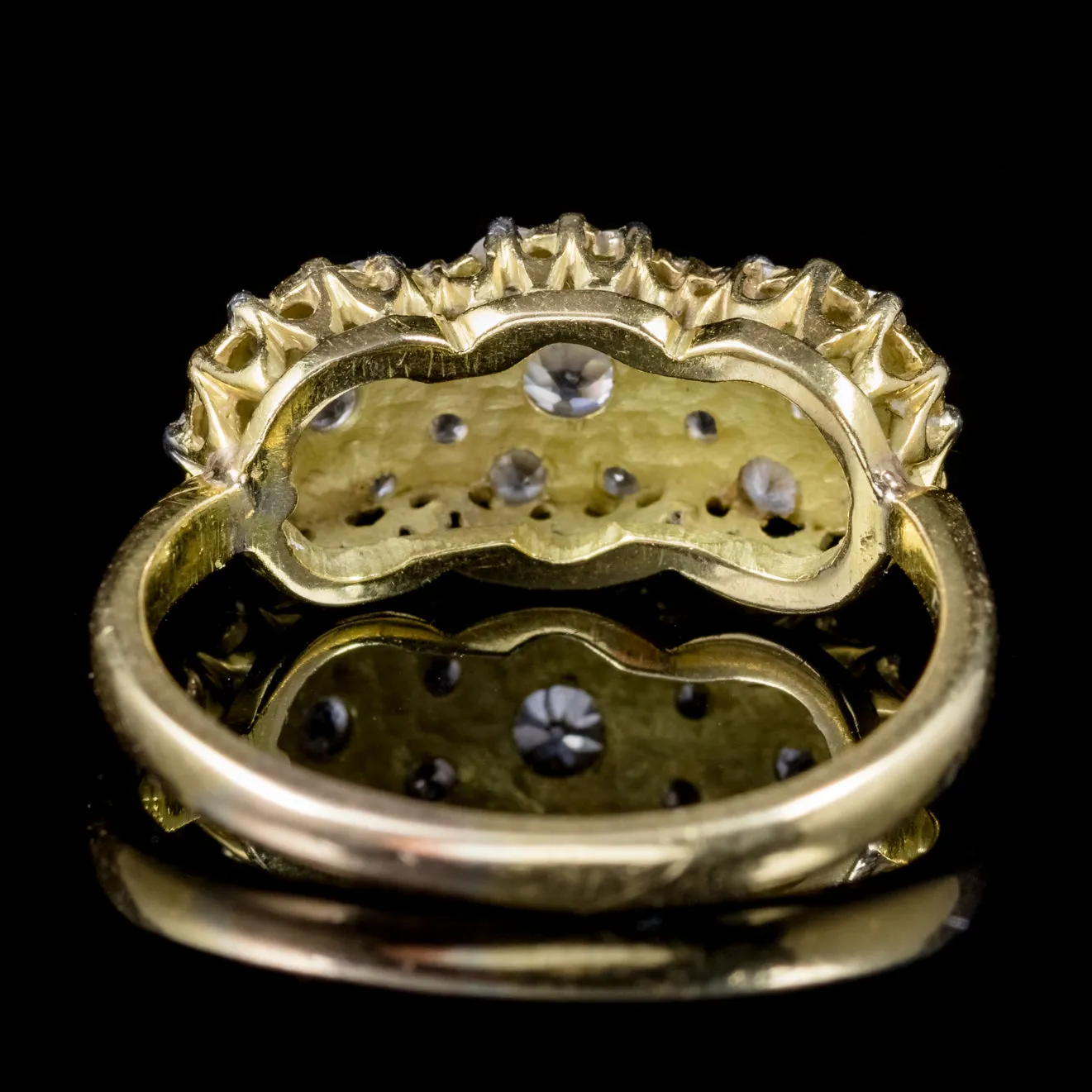 Antique Victorian Diamond Cluster Ring 18Ct Gold 1Ct Of Diamond Circa 1900