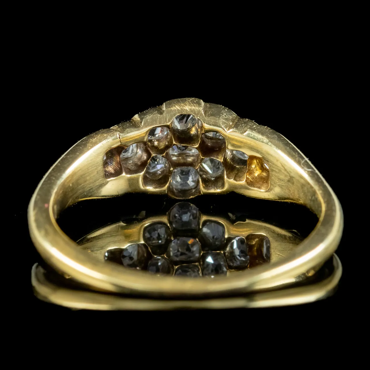 Antique Victorian Diamond Cluster Ring 18ct Gold Circa 1880