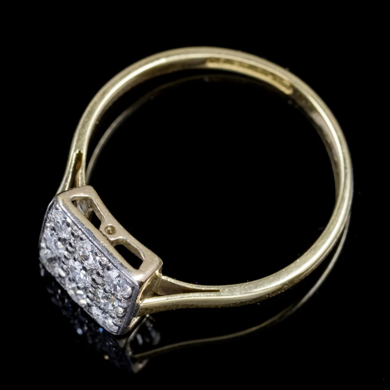 Art Deco Diamond Cluster Engagement Ring 18Ct Gold Platinum Circa 1920