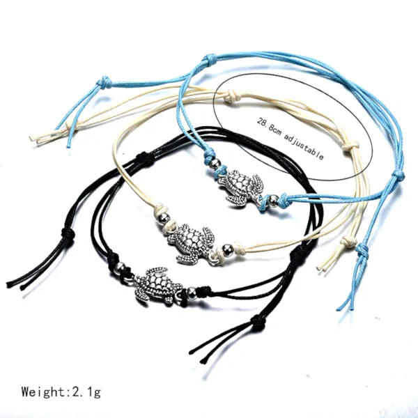 Beach Turtle Charm String Anklet Bracelet