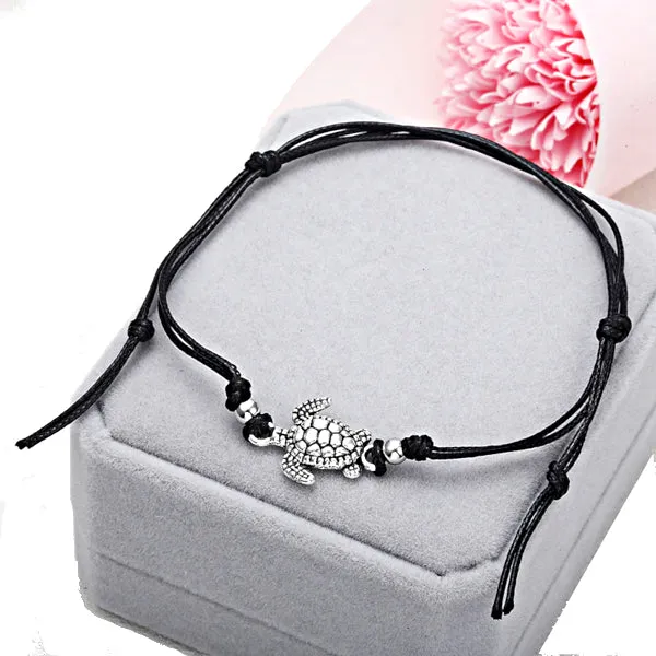 Beach Turtle Charm String Anklet Bracelet