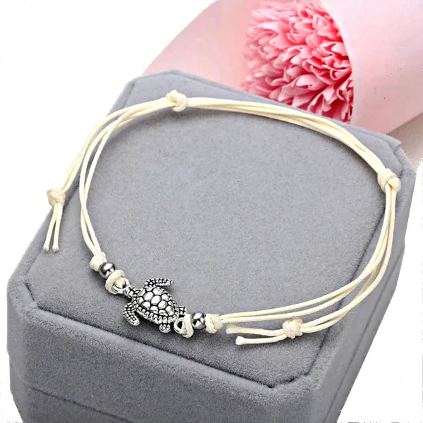 Beach Turtle Charm String Anklet Bracelet