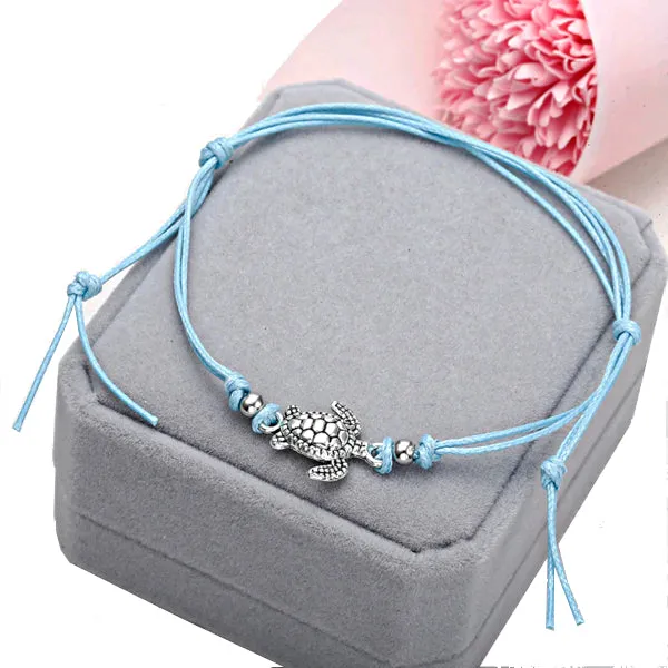 Beach Turtle Charm String Anklet Bracelet