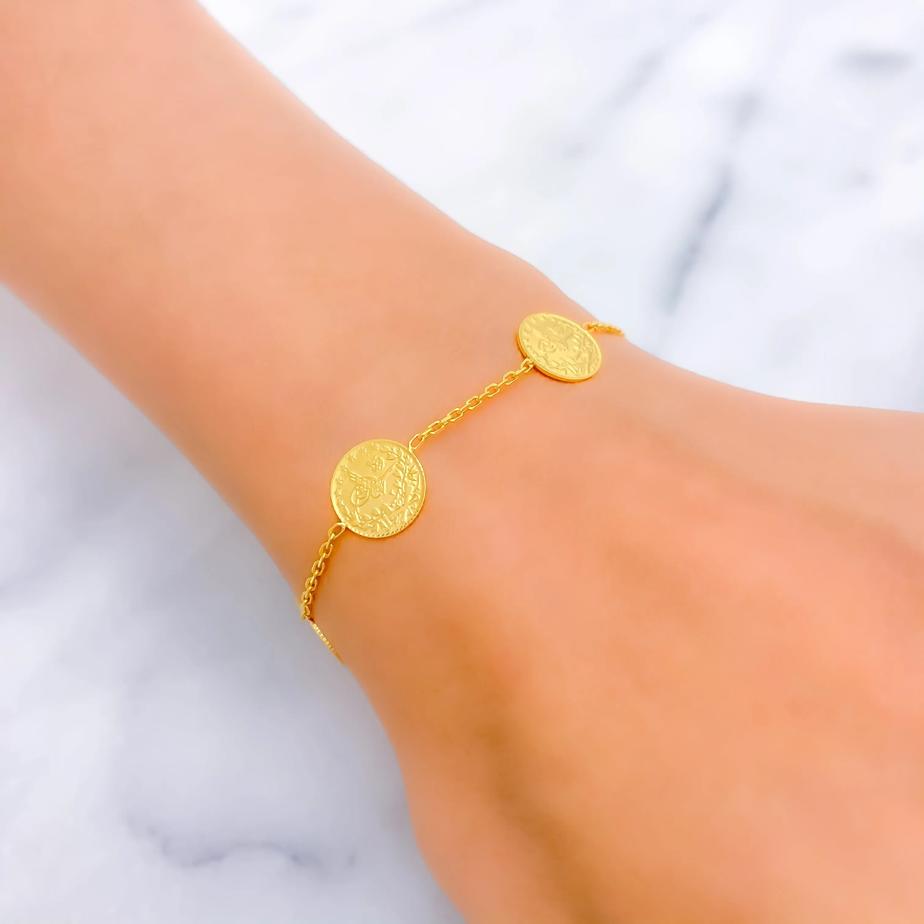 Beautiful Coin 22K Gold Bracelet