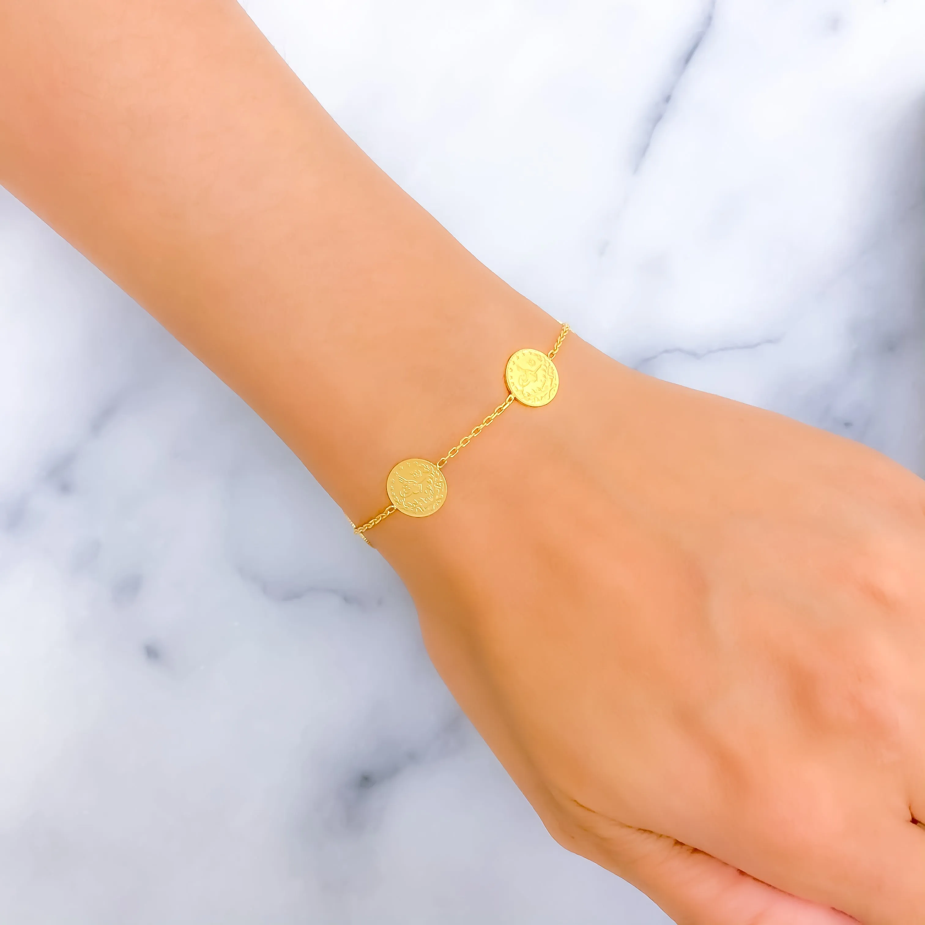 Beautiful Coin 22K Gold Bracelet