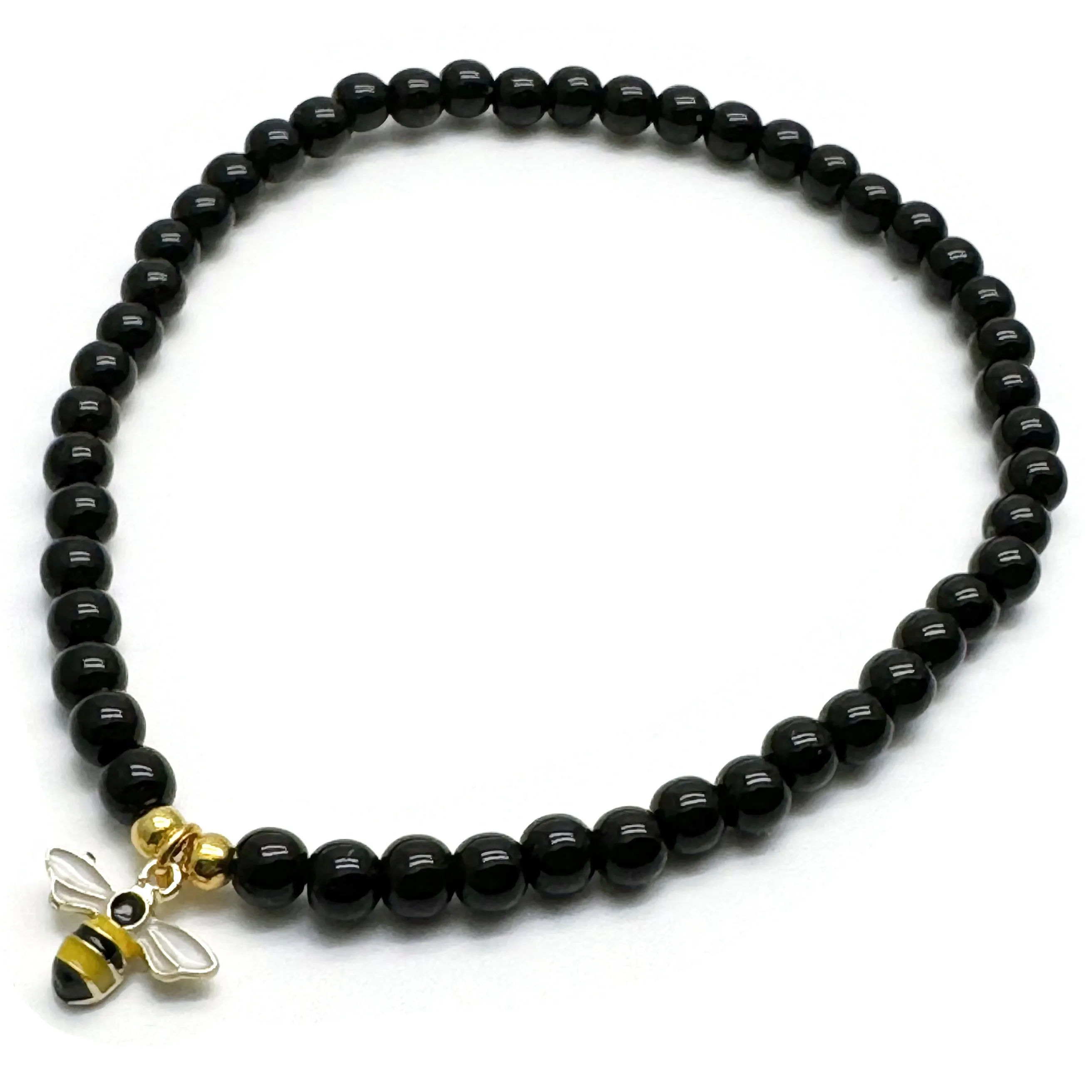 Bee Charm Acrylic Bead Anklet - Colour Choice