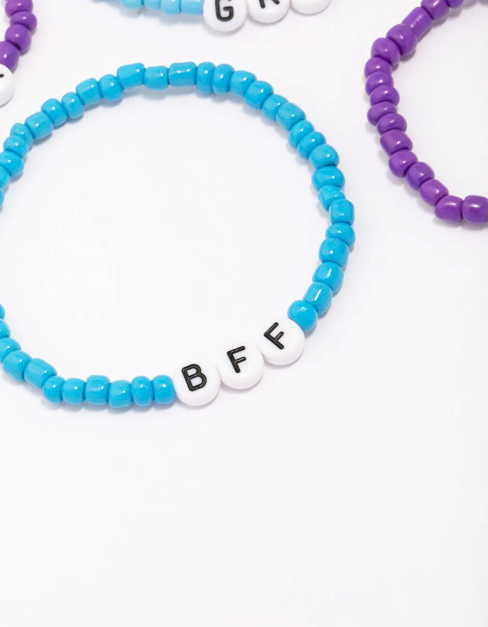 Blue & Purple Beaded BFF Friendship Bracelet 5-Pack