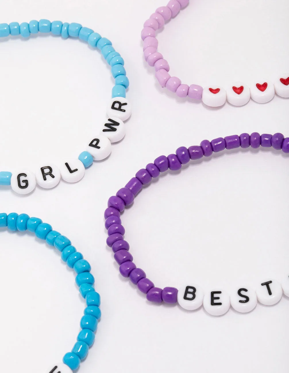 Blue & Purple Beaded BFF Friendship Bracelet 5-Pack