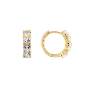 BLUE TOPAZ MIDI HOOPS