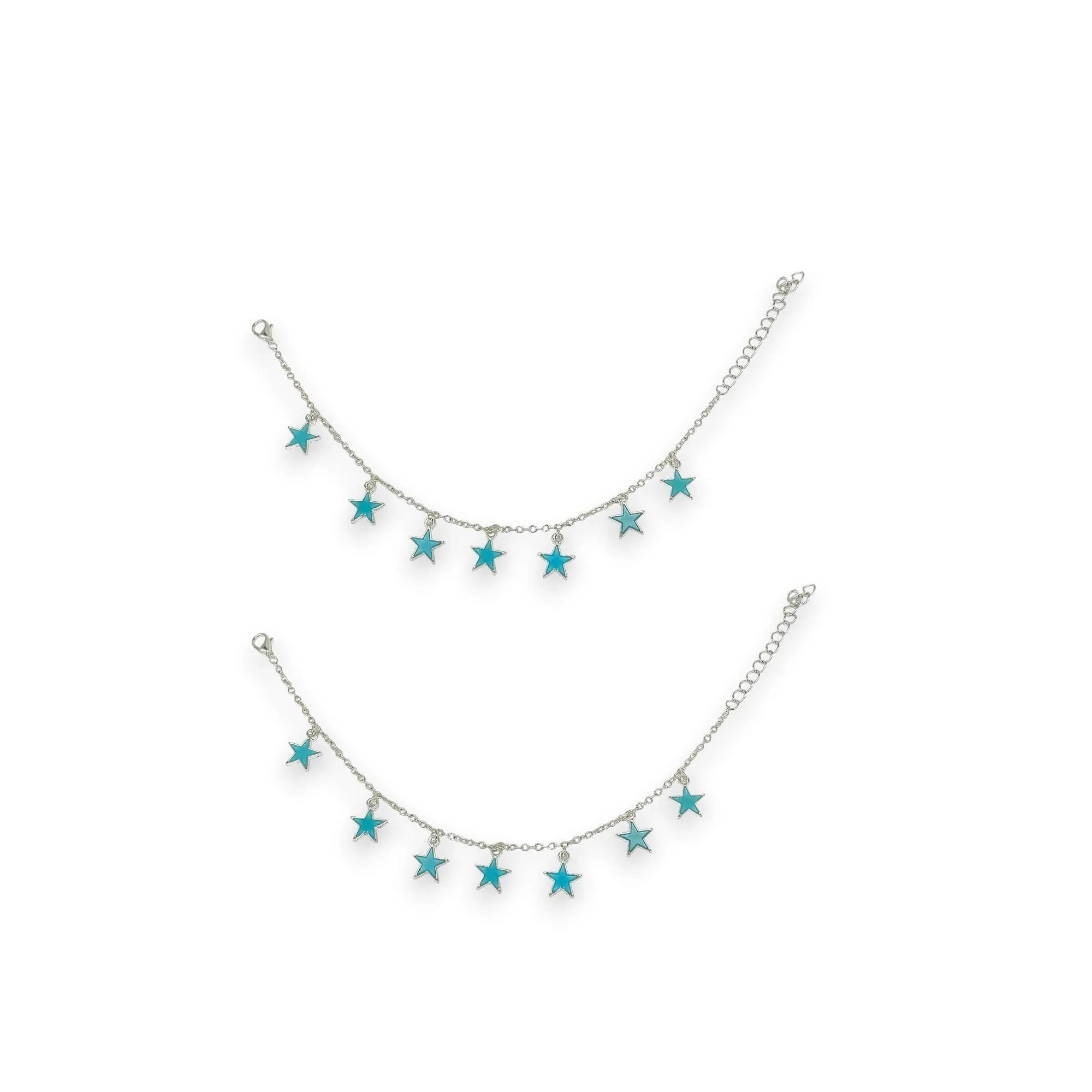 Celestial Glow In Dark Stars Anklet Set