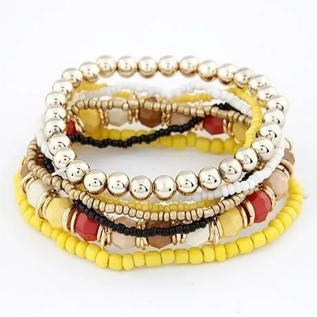 Charm Jewelry Set Beaded Charm Bracelets Set For Women Simple Coins Multilayer Bracelet Bohemian Jewelry 2021