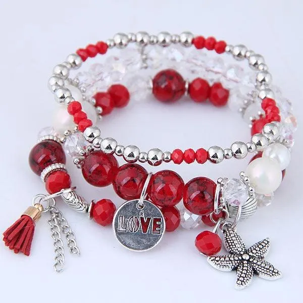 Charm Jewelry Set Beaded Charm Bracelets Set For Women Simple Coins Multilayer Bracelet Bohemian Jewelry 2021