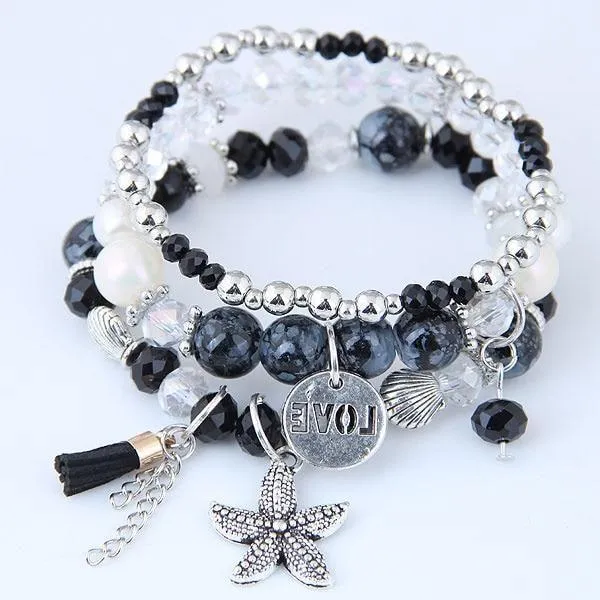 Charm Jewelry Set Beaded Charm Bracelets Set For Women Simple Coins Multilayer Bracelet Bohemian Jewelry 2021