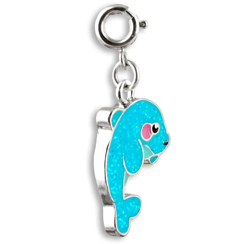 Charmit Glitter Dolphin Charm - Aqua