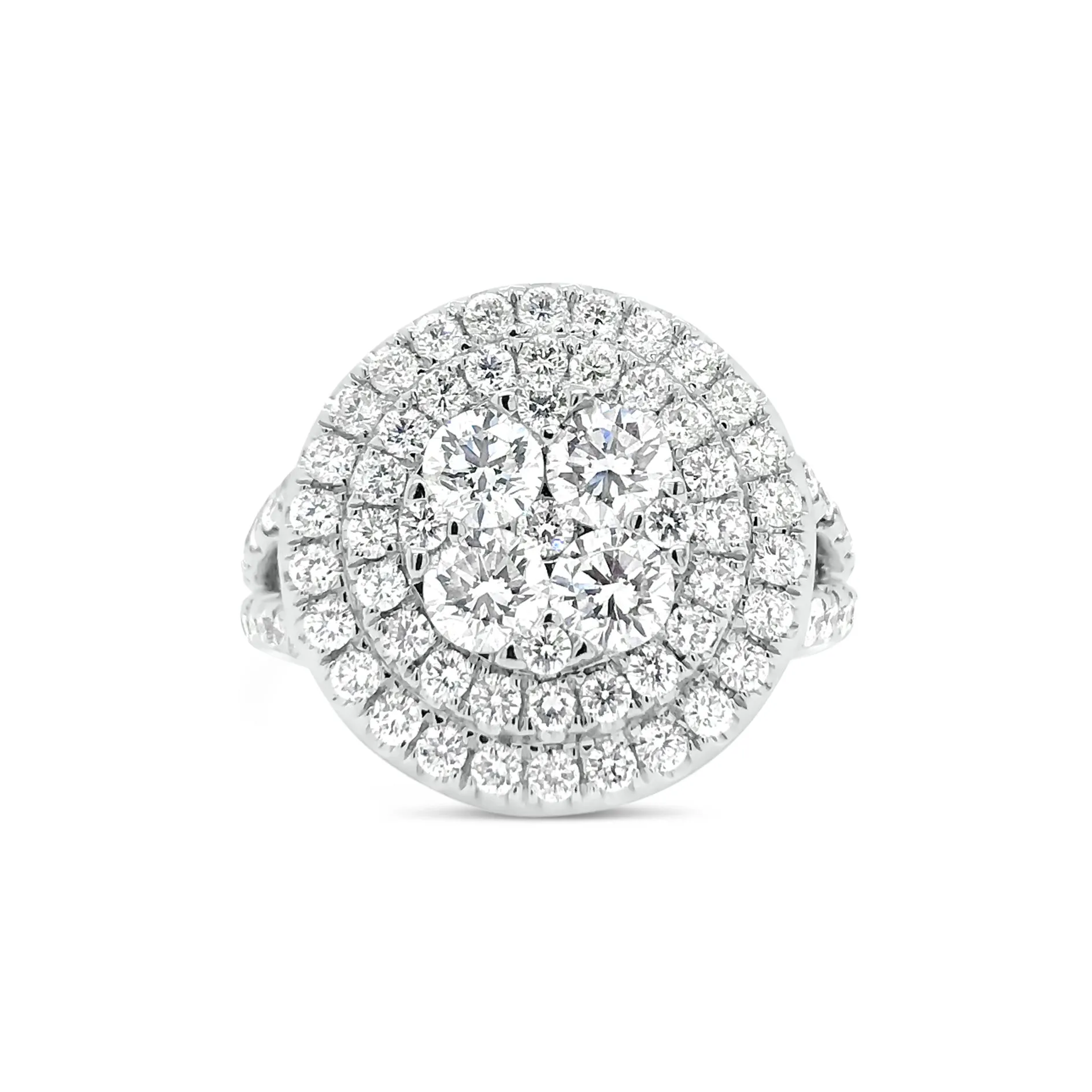 Circular Diamond Cluster Engagement Ring