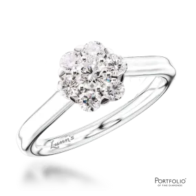 Cluster 0.16ct Diamond Platinum Ring