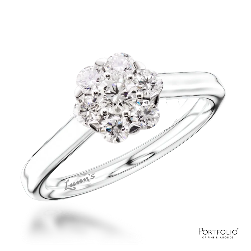 Cluster 0.16ct Diamond Platinum Ring