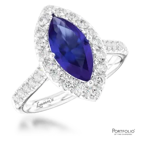 Cluster 2.00ct Sapphire Platinum Ring