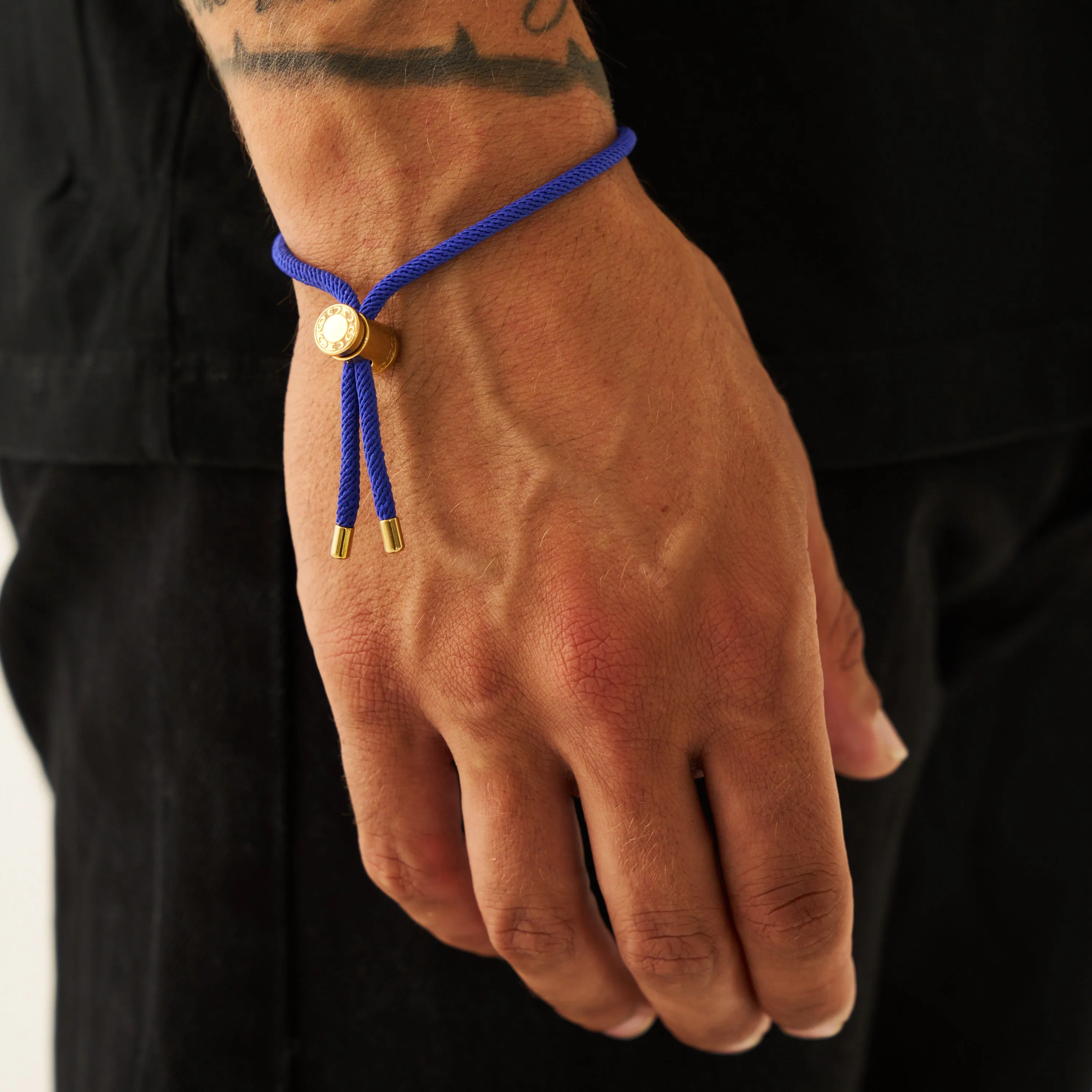 Cobalt Blue Cord Toggle Bracelet (Gold)