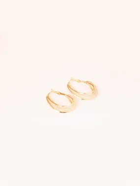 Crystal Oblong Hoop Earrings